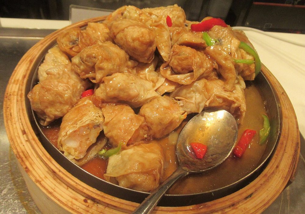 Dumplings al vapor servido