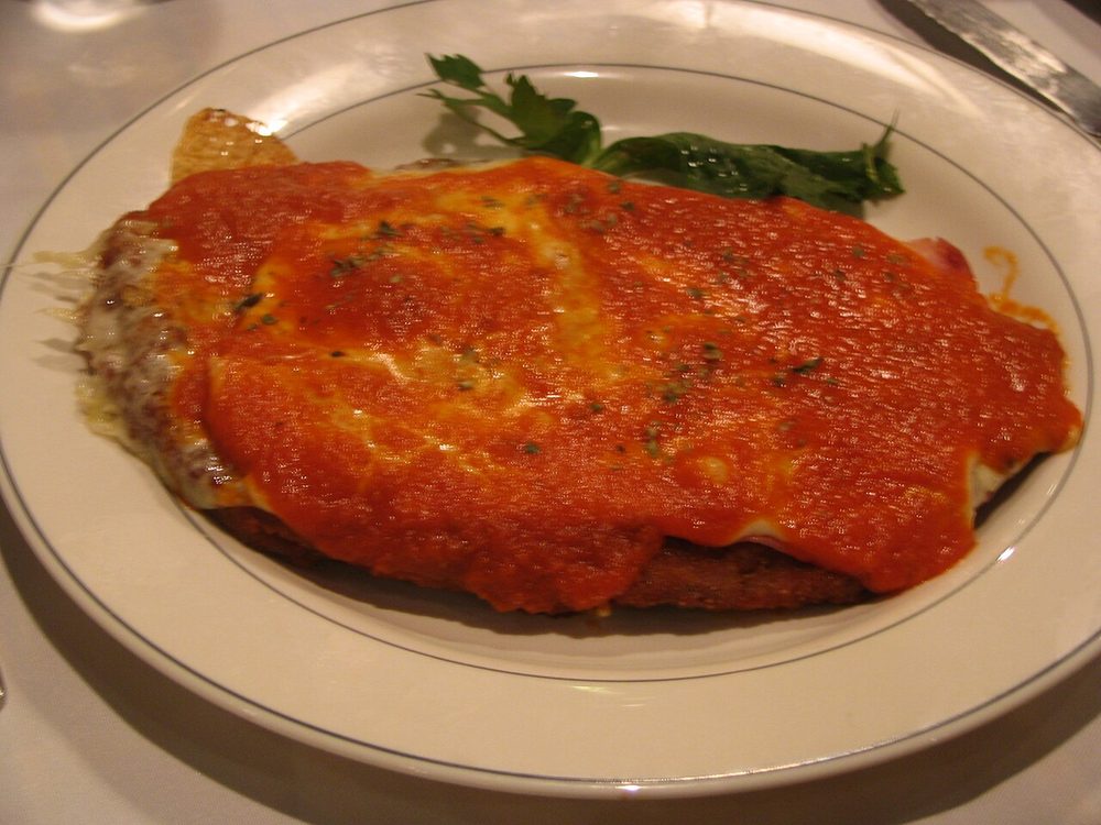 Milanesa napolitana servido